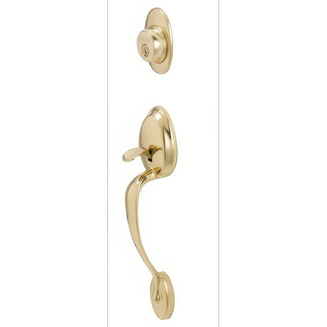 Schlage F62PLY505ACCLH lifetime polished brass double cylinder handleset