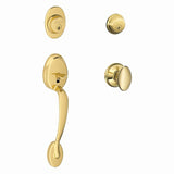 Schlage F62PLY505SIE lifetime polished brass double cylinder handleset