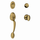 Schlage F62PLY609SIE antique brass double cylinder handleset