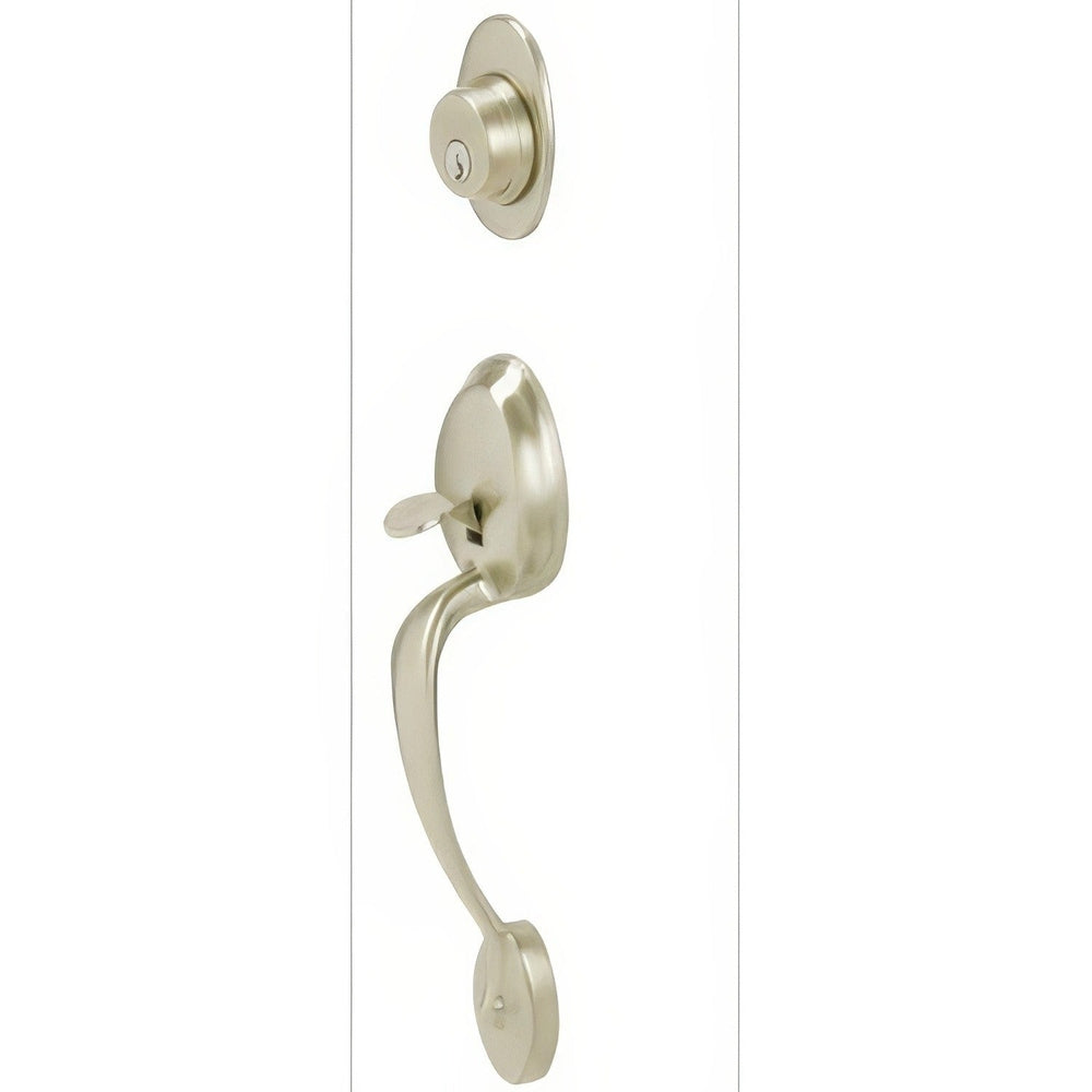 Schlage F62PLY619ACCLH satin nickel double cylinder handleset
