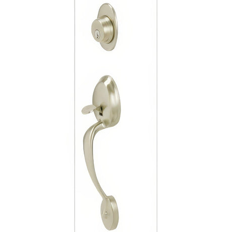 Schlage F62PLY619ACCLH satin nickel double cylinder handleset