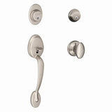 Schlage F62PLY619SIE satin nickel double cylinder handleset