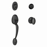 Schlage F62PLY622SIE matte black double cylinder handleset