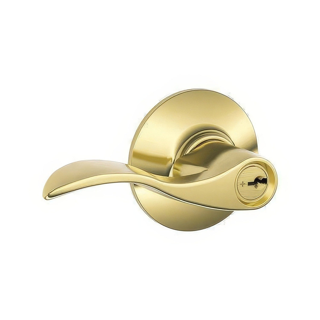 Schlage F80ACC505LH lifetime polished brass storeroom door lever