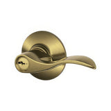 Schlage F80ACC609RH antique brass storeroom door lever