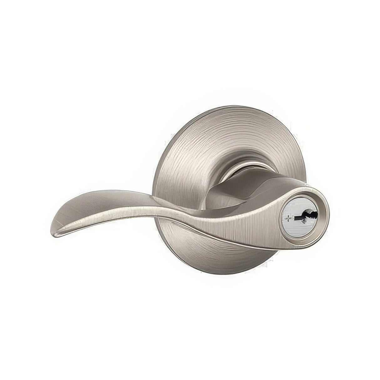 Schlage F80ACC619LH satin nickel storeroom door lever