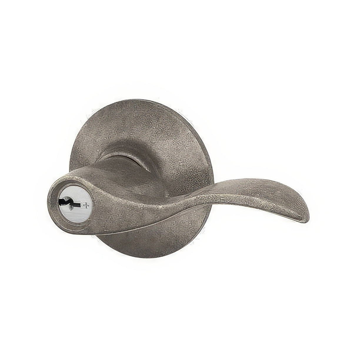 Schlage F80ACC621RH distressed nickel storeroom door lever