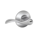 Schlage F80ACC626LH satin chrome storeroom door lever