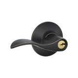 Schlage F80ACC716LH aged bronze storeroom door lever