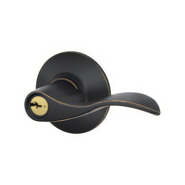 Schlage F80ACC716RH aged bronze storeroom door lever