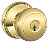 Schlage F80AND605AND polished brass storeroom door knob