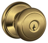 Schlage F80AND609AND antique brass storeroom door knob