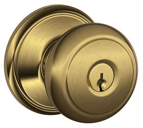 Schlage F80AND609AND antique brass storeroom door knob