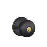 Schlage F80AND716 aged bronze storeroom door knob