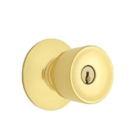 Schlage F80BEL605 F-Series storeroom door knob in polished brass, additional view