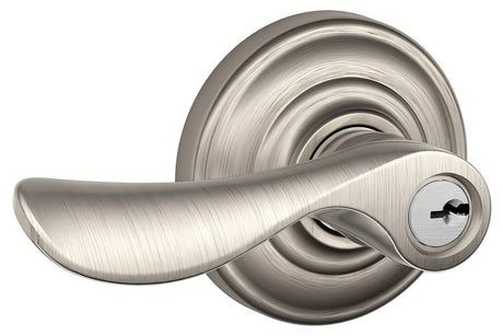 Schlage F80CHP619ANDRH satin nickel storeroom door lever