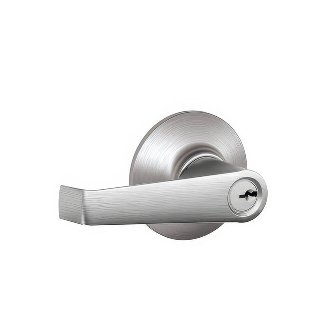Schlage F80ELA626 satin chrome storeroom door lever