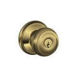 Schlage F80GEO609 antique brass storeroom door knob