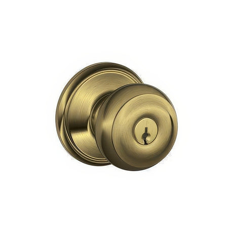 Schlage F80GEO609 antique brass storeroom door knob