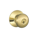 Schlage F80PLY605 polished brass storeroom door knob