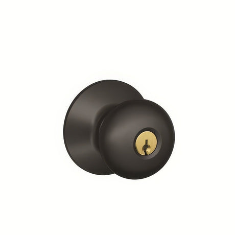 Schlage F80PLY622 matte black storeroom door knob