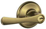 Schlage F80VLA609 antique brass storeroom door lever