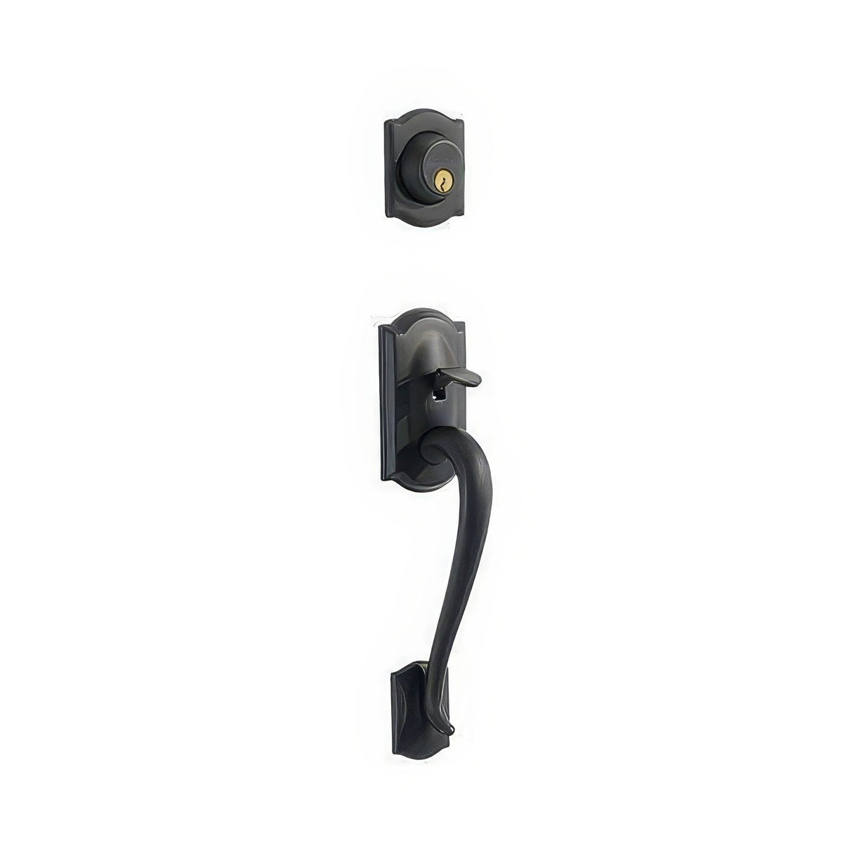 Schlage F92CAM622 matte black dummy handleset