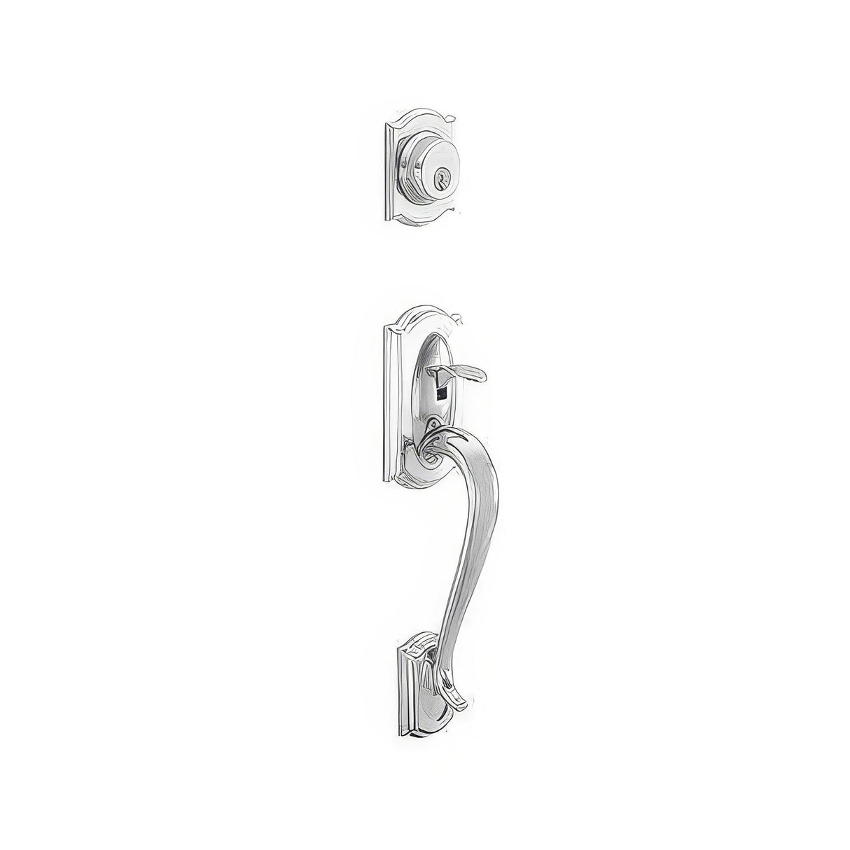 Schlage F92CAM625 polished chrome dummy handleset