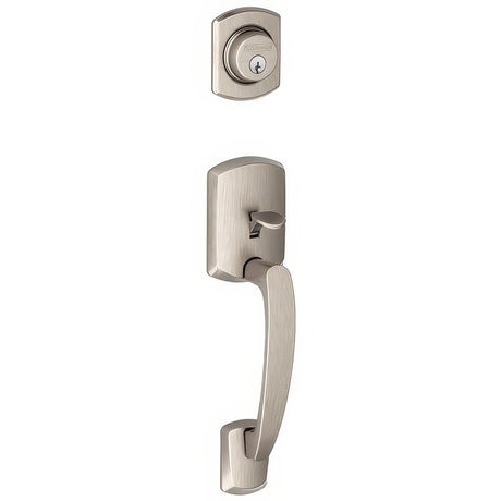 Schlage F92GRW619 satin nickel dummy handleset