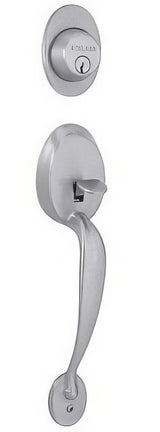 Schlage F92PLY626 satin chrome dummy handleset