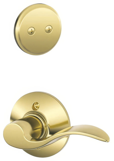 Schlage F94ACC605LH polished brass dummy interior pack