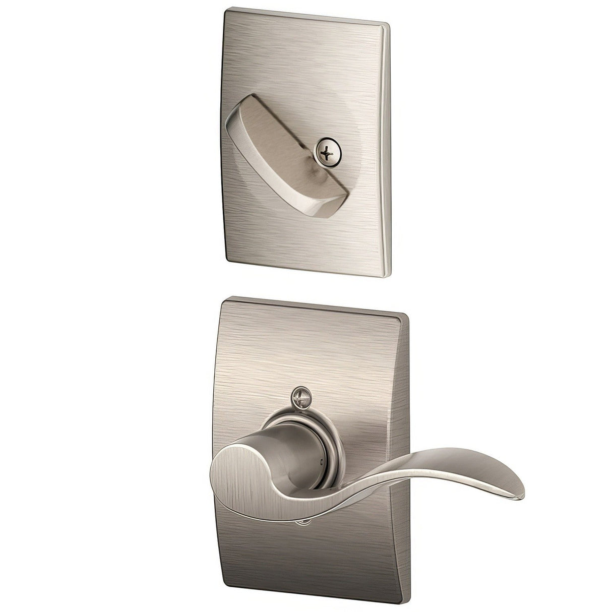 Schlage F94ACC619CENLH satin nickel dummy interior pack