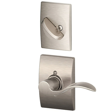 Schlage F94ACC619CENLH satin nickel dummy interior pack