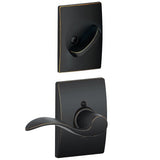Schlage F94ACC716CENRH aged bronze dummy interior pack