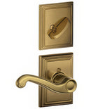 Schlage F94FLA609ADDRH antique brass dummy interior pack