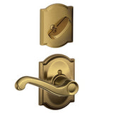 Schlage F94FLA609CAMRH antique brass dummy interior pack