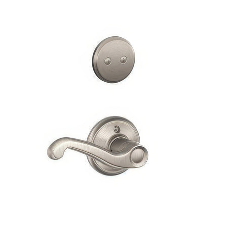 Schlage F94FLA619RH satin nickel dummy interior pack