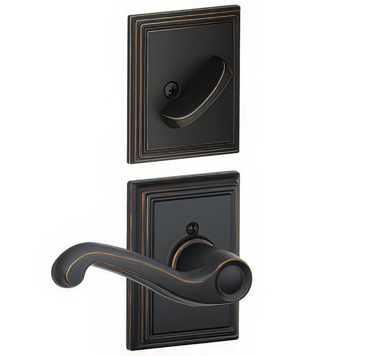 Schlage F94FLA716ADDRH aged bronze dummy interior pack