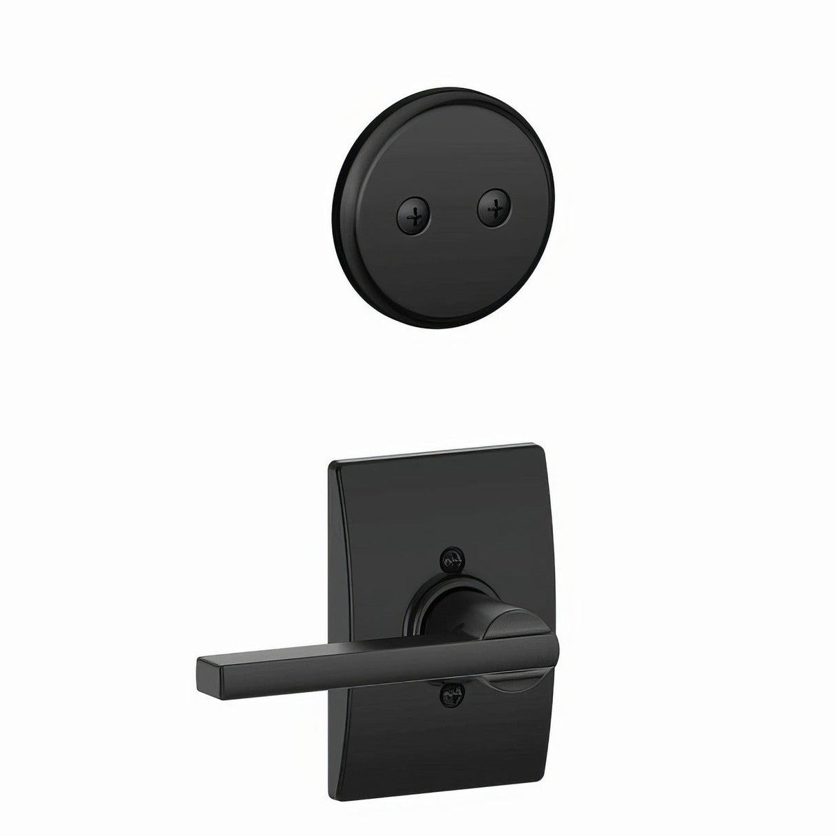 Schlage F94LAT622CEN matte black dummy interior pack