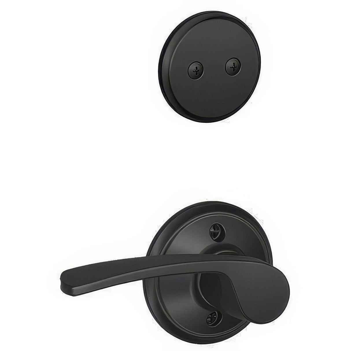 Schlage F94MER622RH matte black dummy interior pack