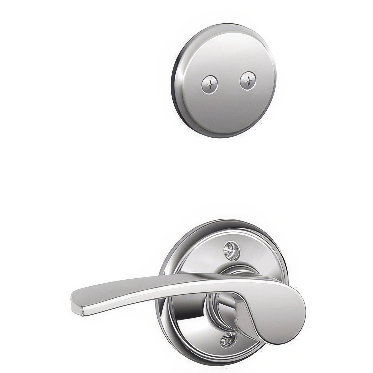 Schlage F94MER625RH polished chrome dummy interior pack