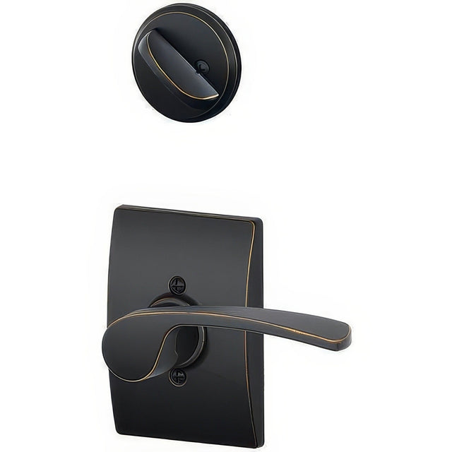 Schlage F94MER716CENLH aged bronze dummy interior pack