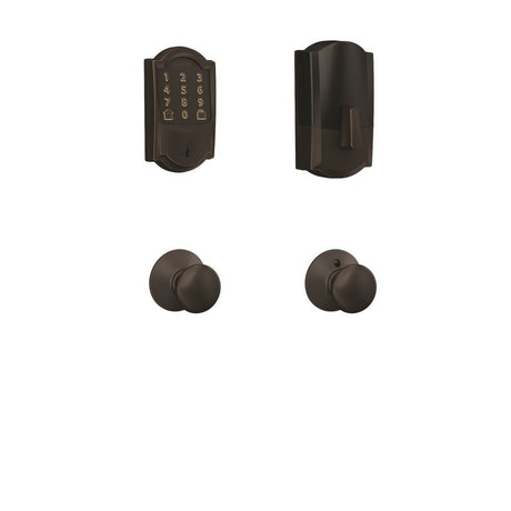 Schlage FBE489WBCCAM716PLY aged bronze touchscreen deadbolt