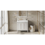 Jeffrey Alexander Percival 37" White Single Sink Bathroom Vanity with White Resin Top - 8 in. Widespread Faucet Top