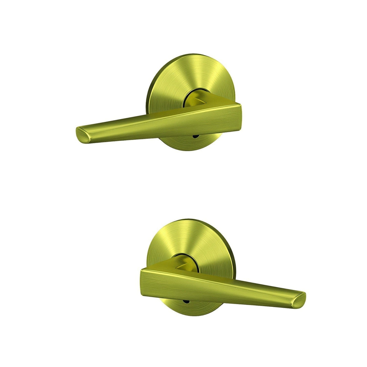Schlage FC172ELR608KIN satin brass pair of dummy door lever