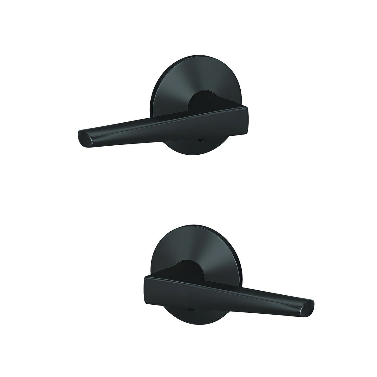 Schlage FC172ELR622KIN matte black pair of dummy door lever
