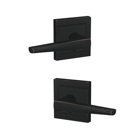 Schlage FC172ELR716ULD aged bronze pair of dummy door lever