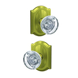 Schlage FC172HOB608CAM satin brass pair of dummy door knob