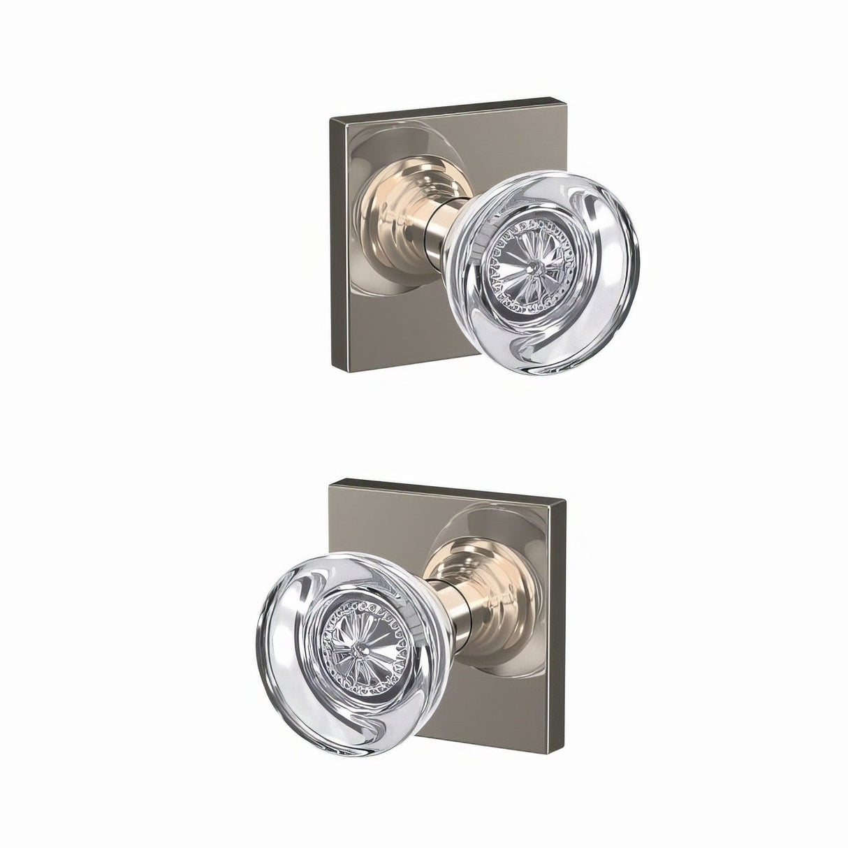 Schlage FC172HOB618COL bright nickel pair of dummy door knob