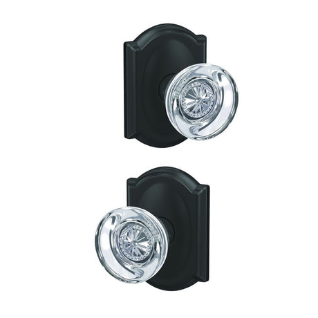 Schlage FC172HOB622CAM matte black pair of dummy door knob